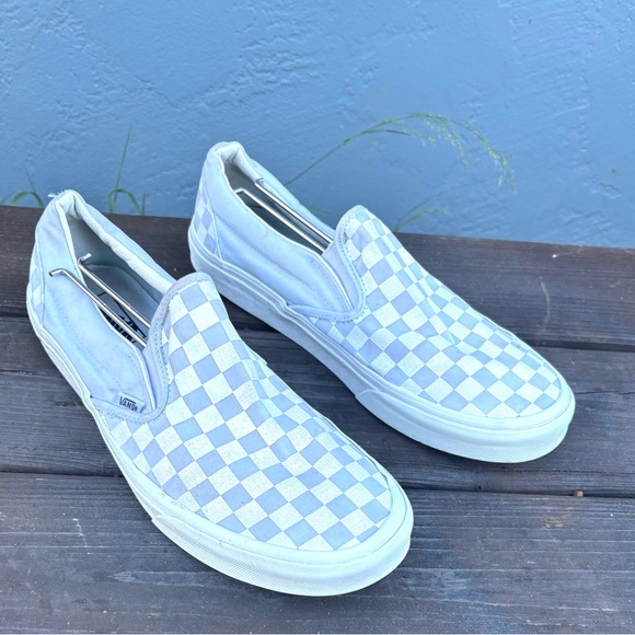 Vans White and Gray Checkered Slip-Ons size 11.5 - Picture 1 of 8